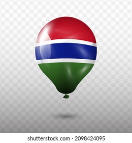 Balloon Flag of Gambia with transparent background (PNG), Vector Illustration.