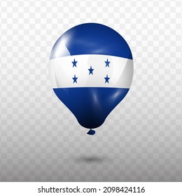 Bandera globo de Honduras con fondo transparente (PNG), Ilustración vectorial.