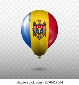 Bandera de globo de Moldavia con fondo transparente (PNG), Ilustración vectorial.