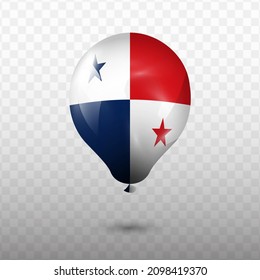 Bandera de globo de Panamá con fondo transparente (PNG), Ilustración vectorial.