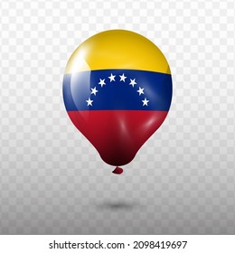 Ballonflagge von Venezuela mit transparentem Hintergrund (PNG), Vektorgrafik.