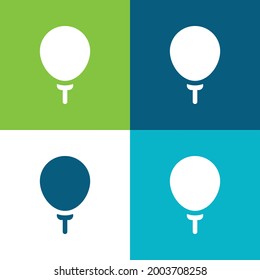 Balloon Flat four color minimal icon set