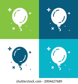 Balloon Flat four color minimal icon set