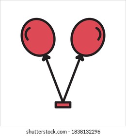 Balloon Flat Icon Color Design Vector Template Illustration