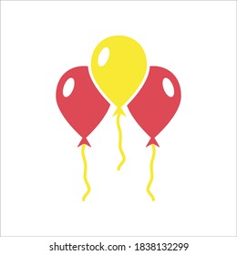Balloon Flat Icon Color Design Vector Template Illustration