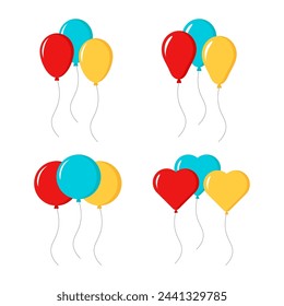 Balloon flat icon design, isolated on white background, vector illustration