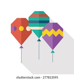 balloon flat icon with long shadow