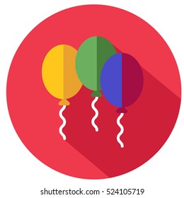 balloon flat icon with long shadow