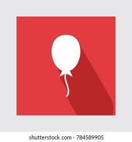 Balloon flat icon with long shadow.