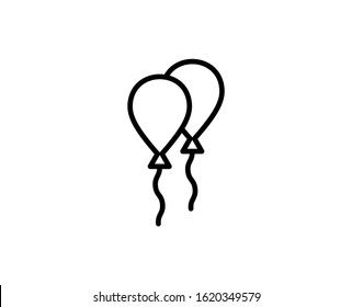 Balloon flat icon. Single high quality outline symbol for web design or mobile app.  Balloon thin line signs for design logo, visit card, etc. Outline pictogram EPS10