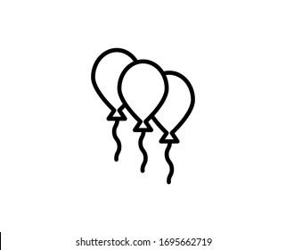 Balloon flat icon. Single high quality outline symbol for web design or mobile app.  Balloon thin line signs for design logo, visit card, etc. Outline pictogram EPS10