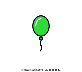 Balloon flat icon. Single high quality outline symbol for web design or mobile app.  Holidays thin line signs for design logo, visit card, etc. Outline pictogram EPS10