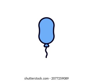 Balloon flat icon. Single high quality outline symbol for web design or mobile app.  Holidays thin line signs for design logo, visit card, etc. Outline pictogram EPS10