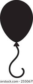 Balloon flat web icon, Silhouette balloon, Balloon isolated on white background

