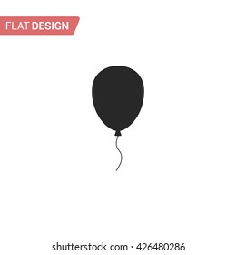 Balloon flat web icon. Silhouette balloon. Balloon isolated on background