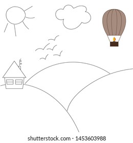 The balloon flies into the sky