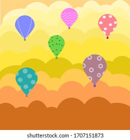 
A balloon floating over the clouds.