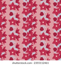 Balloon flower bail seamless textile design pattern for clithing with majenta background 