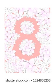 balloon of flowers on a pink background, mother's day card