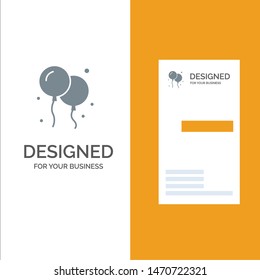Balloon, Fly, Canada Grey Logo Design and Business Card Template. Vector Icon Template background