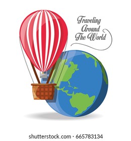 balloon fly with earth planet