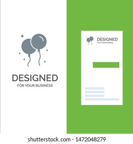 Balloon, Fly, Ireland Grey Logo Design and Business Card Template