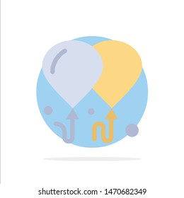 Balloon, Fly, Motivation Abstract Circle Background Flat color Icon. Vector Icon Template background