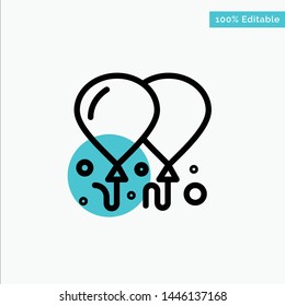 Balloon, Fly, Motivation turquoise highlight circle point Vector icon
