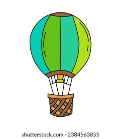 Plantilla de cartón vectorial para libros para niños que vuelan en globo