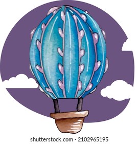 Balloon flying in front of the clouds