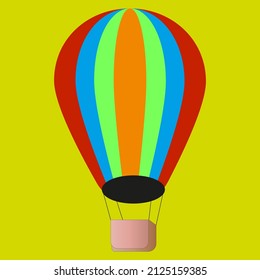 balloon flying on yellow background