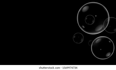 Balloon, foam, bubble background. Use for modern design, cover, template, decorated brochure flyer on dark background