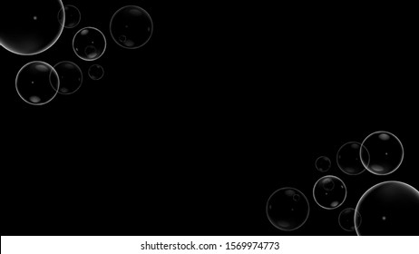 Balloon, foam, bubble background. Use for modern design, cover, template, decorated brochure flyer on dark background