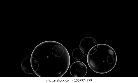 Balloon, foam, bubble background. Use for modern design, cover, template, decorated brochure flyer on dark background