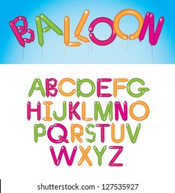 Balloon Font Alphabet Through Z Eps Stock Vector (Royalty Free ...