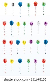 Balloon font vector illustration.