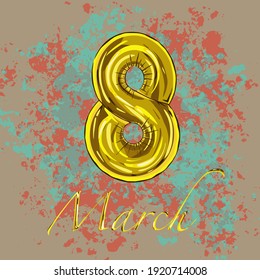 A balloon in the form of an eight. Postcard, picture.