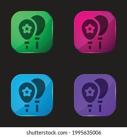 Balloon four color glass button icon