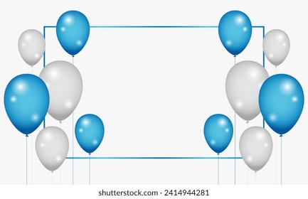 Balloon frame background. Grand Opening Card luxury greeting rich. wedding and birthday. vector illustration