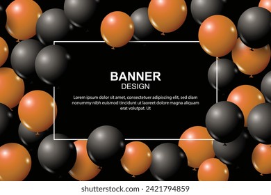 Balloon with frame line background. Vector illustration.