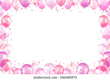 Balloon frame pink background