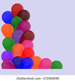 The balloon frame with space for text. Template for decorating postcard, banner, invitation, background. Vector illustration.