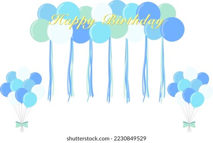 Balloon garland birthday decoration blue