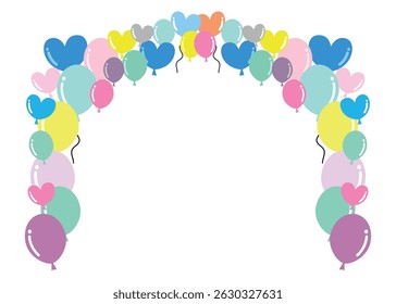 Balloon gate vector illustration . Perfect for greeting cards, party invitations, posters, and digital birthday content. Vector style with playful, child-friendly elements