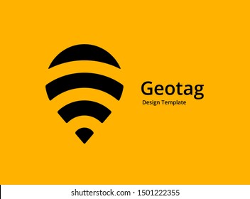 Balloon geotag or location pin logo icon design