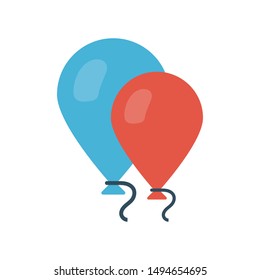 balloon glyph flat vector icon