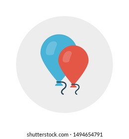 balloon glyph flat vector icon