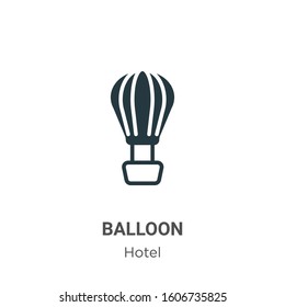 Balloon glyph icon vector on white background. Flat vector balloon icon symbol sign from modern accommodation collection for mobile concept and web apps design.
