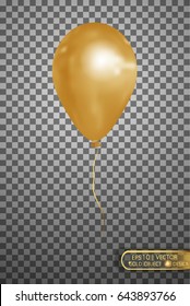 Balloon gold on a transparent background.Vector Eps10.