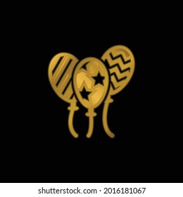 Balloon gold plated metalic icon or logo vector